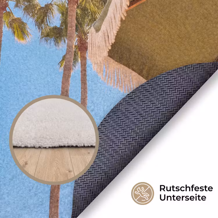 Teppich - Sonnenschirm – Grün – Fransen – Sommer – Tropisch - Parasol - Groen - Franjes - Zomer - Tropisch Vloerkleed Rond klein