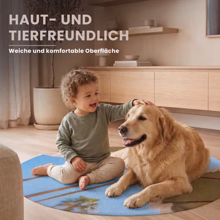 Teppich - Sonnenschirm – Grün – Fransen – Sommer – Tropisch - Parasol - Groen - Franjes - Zomer - Tropisch Vloerkleed Rond klein