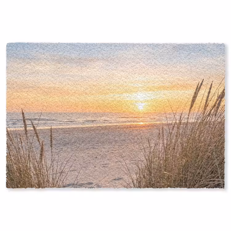 Zonsondergang - Duinen - Zee Vloerkleed Rechthoek klein -3d