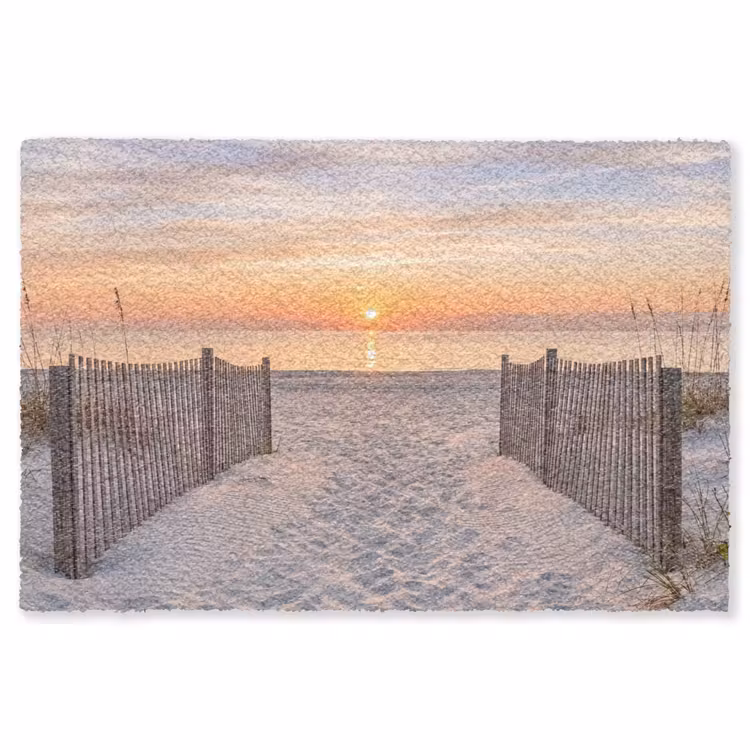 Zonsondergang - Strand - Zand Vloerkleed Rechthoek klein -3d