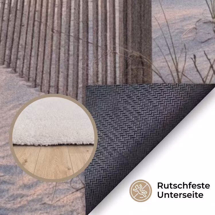 Zonsondergang - Strand - Zand Vloerkleed Rechthoek klein -uniquesellingpoint_antislip_DE_DE