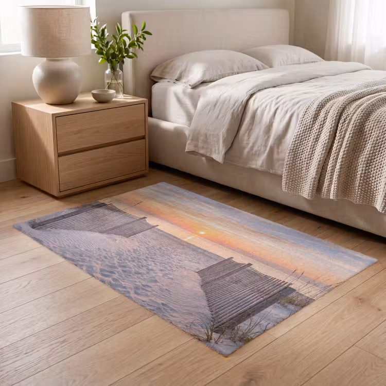 Zonsondergang - Strand - Zand Vloerkleed Rechthoek klein -atmosphere_sfeer3_global