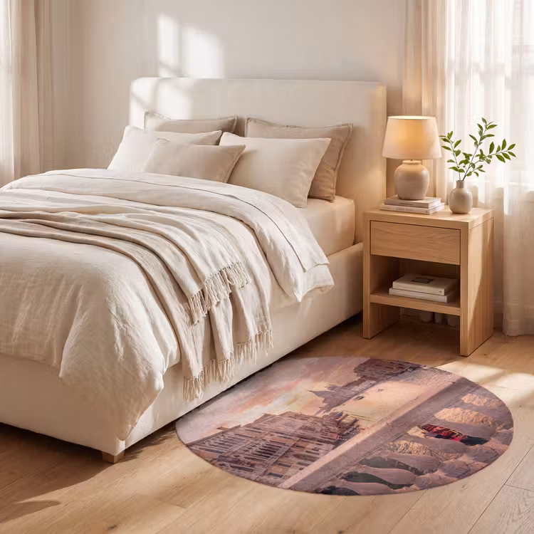Teppich - Stadt – Venedig – Kanal – Sonnenaufgang – Architektur – Gold - Stad - Venetië - Kanaal - Zonsopgang - Architectuur - Goud Vloerkleed Rond klein