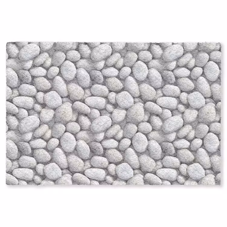 Steentjes - Grijs - Ovaal Vloerkleed Rechthoek klein 1091 -3d