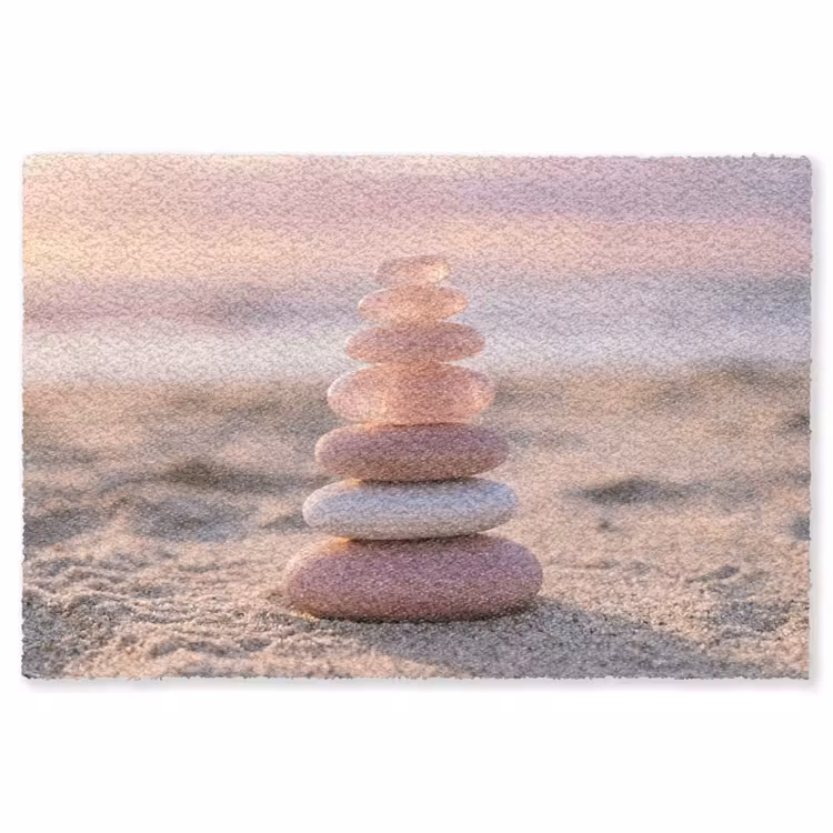 Stenen - Zand - Roze Vloerkleed Rechthoek klein -3d