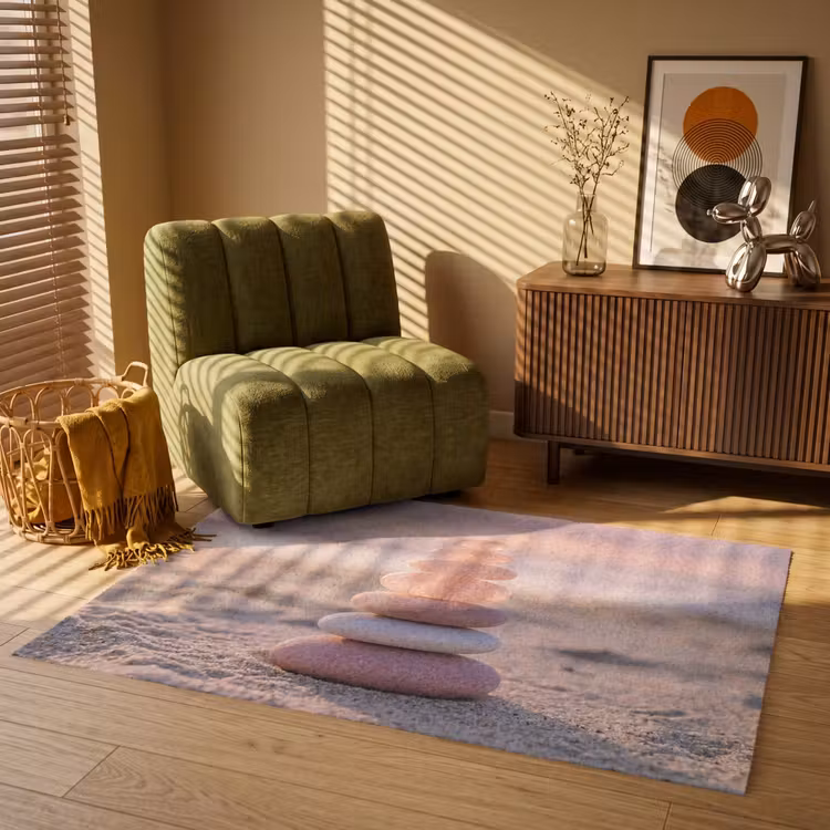 Stenen - Zand - Roze Vloerkleed Rechthoek klein -atmosphere_sfeer1_global
