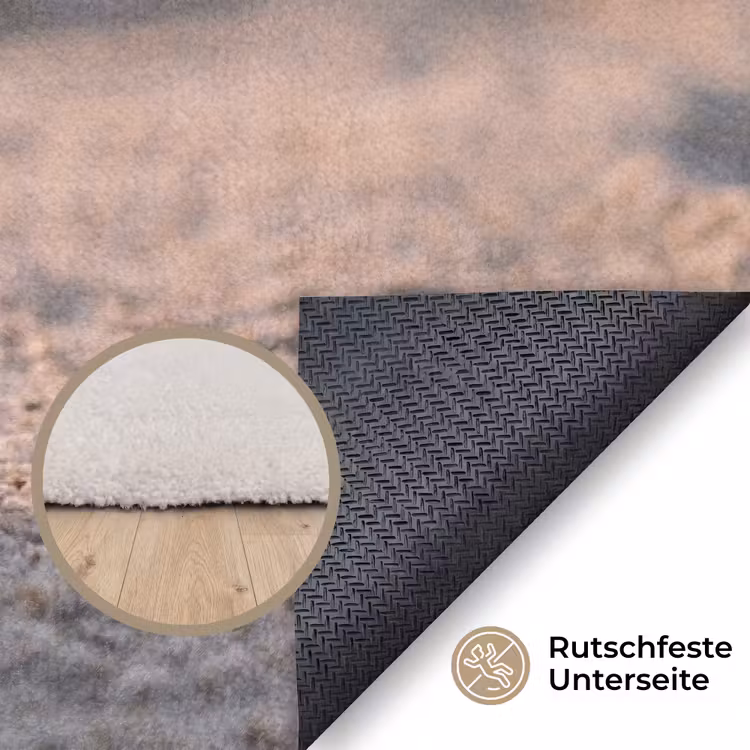 Stenen - Zand - Roze Vloerkleed Rechthoek klein -uniquesellingpoint_antislip_DE_DE