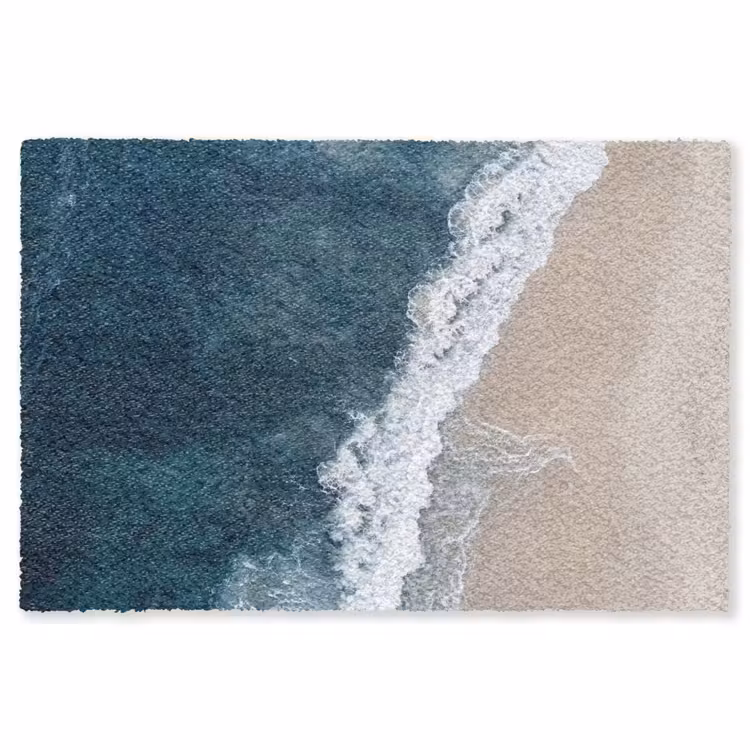 Strand - Zee - Golven Vloerkleed Rechthoek klein -3d