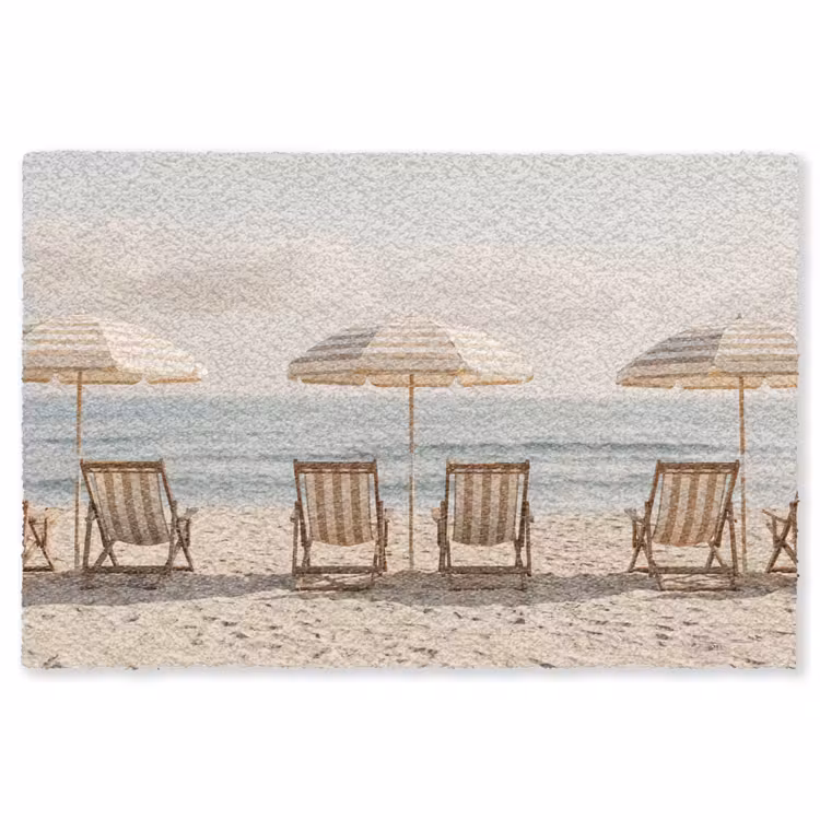 Strand - Stoelen - Parasol Vloerkleed Rechthoek klein -3d