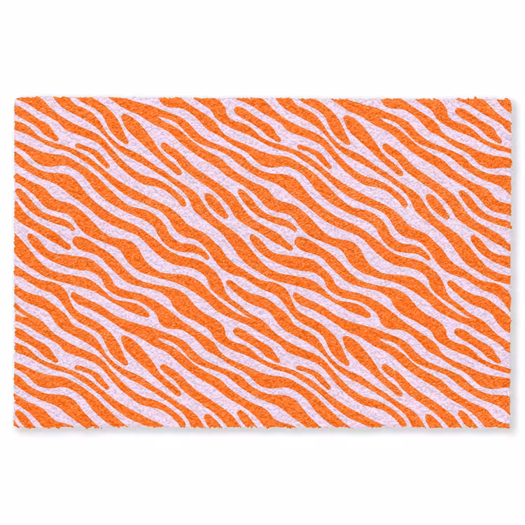 Strepen - Dynamisch - Oranje Vloerkleed Rechthoek klein 1091 -3d