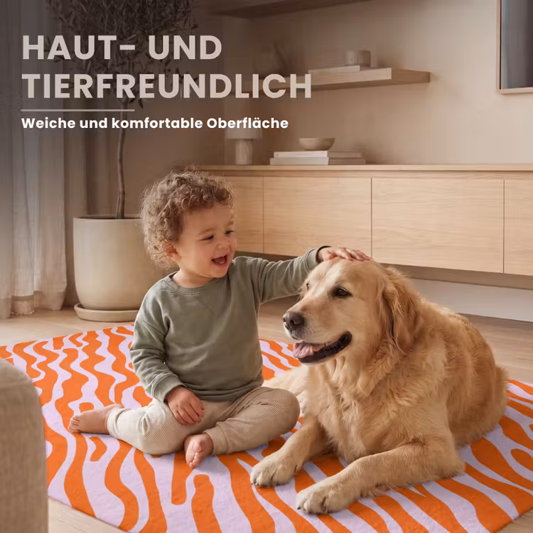 Strepen - Dynamisch - Oranje Vloerkleed Rechthoek klein 1091 -uniquesellingpoint_zacht_DE