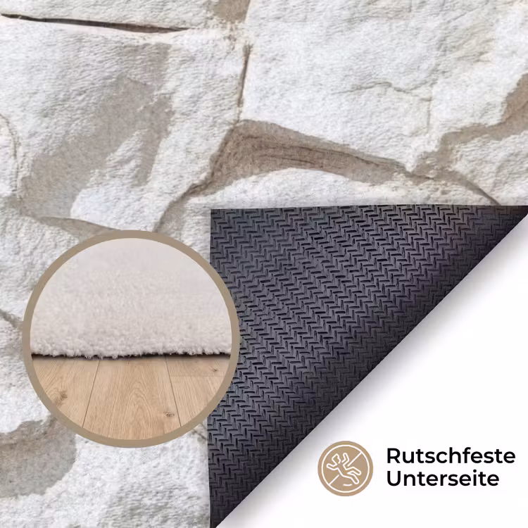 Structuur - Rots - Wit Vloerkleed Rechthoek klein 1091 -uniquesellingpoint_antislip_DE_DE
