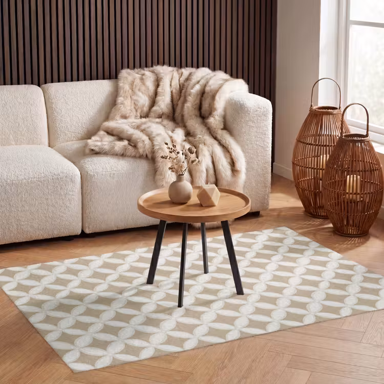 Symmetrisch - Motief - Beige Vloerkleed Rechthoek klein 1091 -atmosphere_sfeer2_global