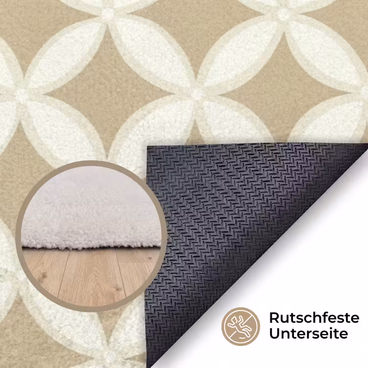 Symmetrisch - Motief - Beige Vloerkleed Rechthoek klein 1091 -uniquesellingpoint_antislip_DE_DE