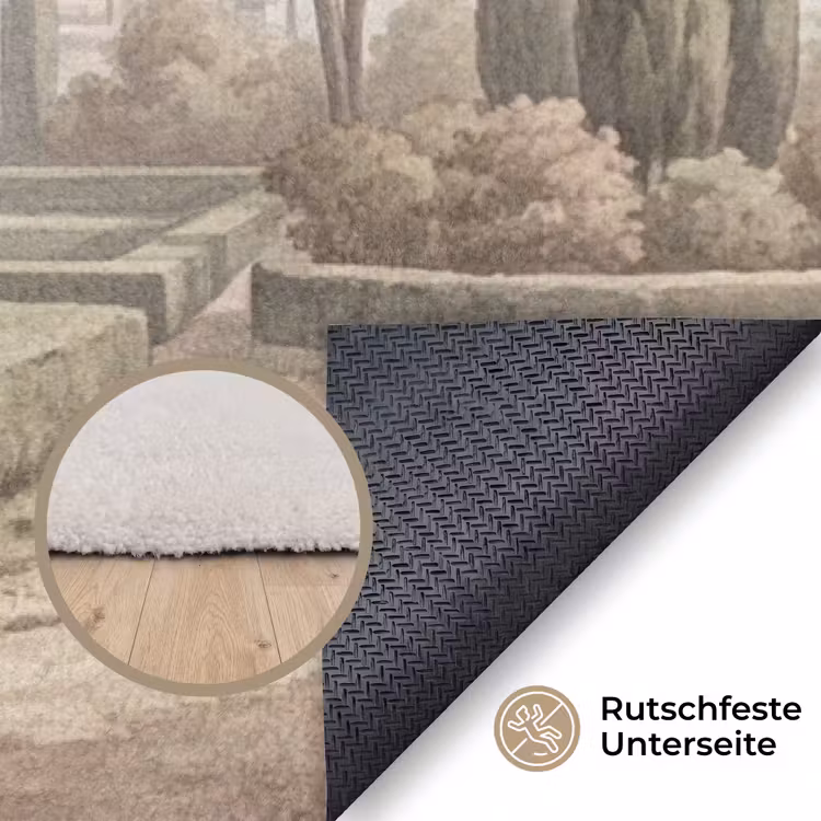 Vallei - Tuin - Natuur - Groen Vloerkleed Rechthoek klein -uniquesellingpoint_antislip_DE_DE