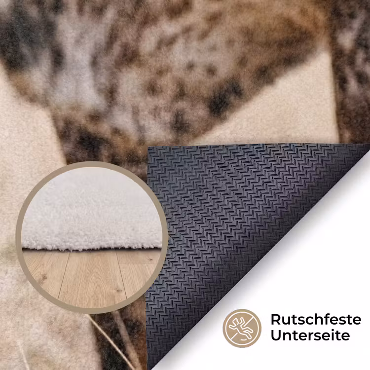 Texas Longhorn - Kalf - Weide - Dieren Vloerkleed Rechthoek klein -uniquesellingpoint_antislip_DE_DE