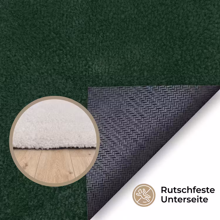 Tekst - Grafisch - Groen - Schaduw Vloerkleed Rechthoek klein -uniquesellingpoint_antislip_DE_DE