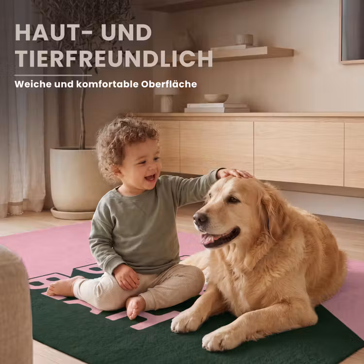 Tekst - Grafisch - Groen - Schaduw Vloerkleed Rechthoek klein -uniquesellingpoint_USP_zachtDE_DE