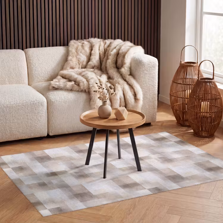 Textuur - Linnen - Beige Vloerkleed Rechthoek klein 1091 -atmosphere_sfeer2_global