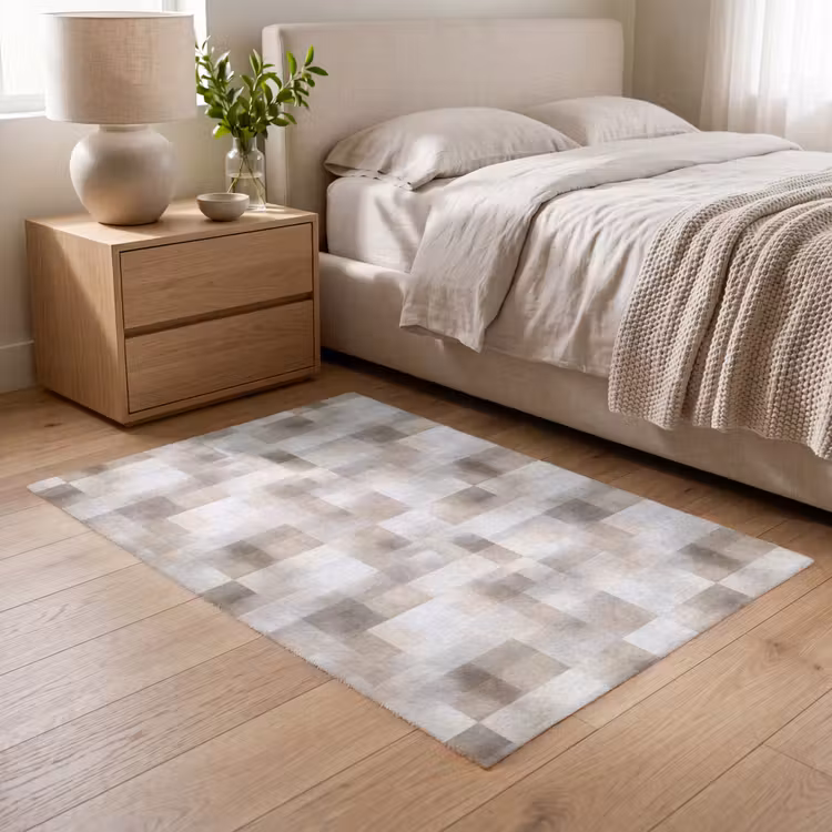 Textuur - Linnen - Beige Vloerkleed Rechthoek klein 1091 -atmosphere_sfeer3_global