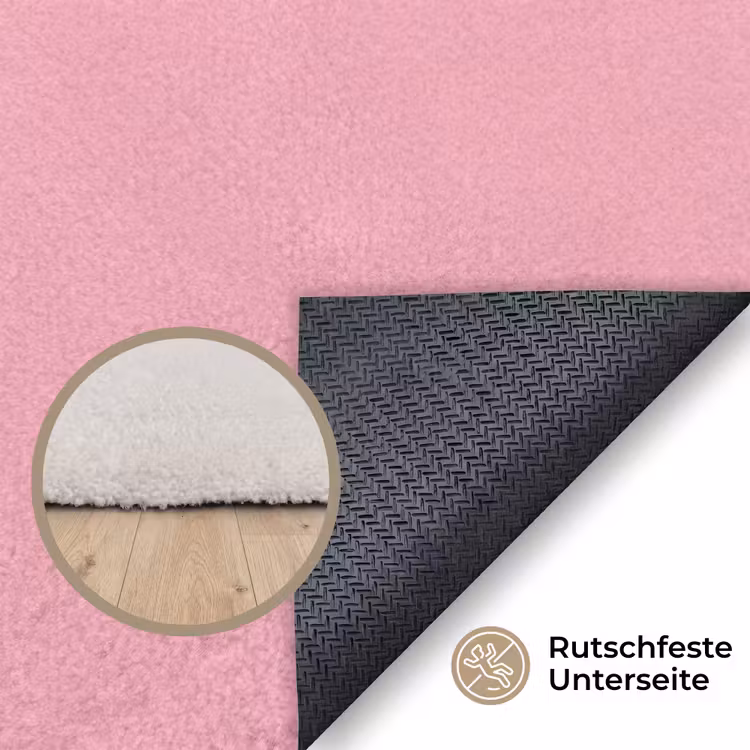 Tekstwolkje - BLAH BLAH BLAH - Roze Vloerkleed Rechthoek klein -uniquesellingpoint_antislip_DE_DE