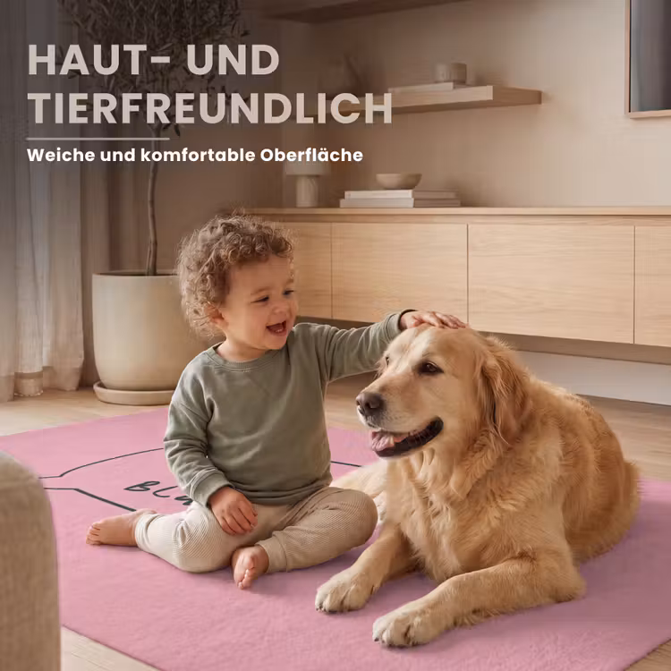Tekstwolkje - BLAH BLAH BLAH - Roze Vloerkleed Rechthoek klein -uniquesellingpoint_USP_zachtDE_DE