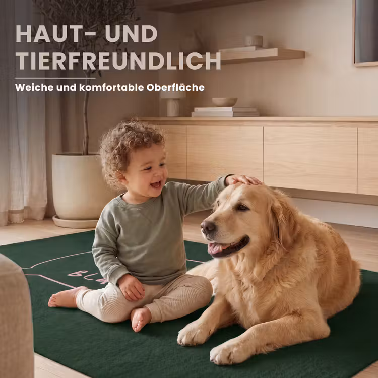 Tekstwolkje - Donkergroen - BLAH BLAH BLAH Vloerkleed Rechthoek klein -uniquesellingpoint_USP_zachtDE_DE
