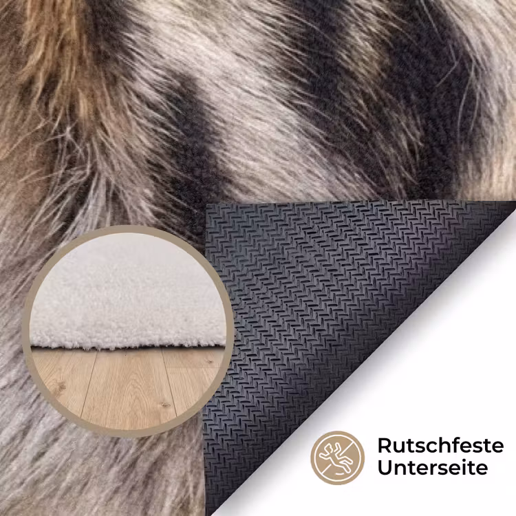 Tijgervacht - Klassiek - Zwart Vloerkleed Rechthoek klein -uniquesellingpoint_antislip_DE_DE