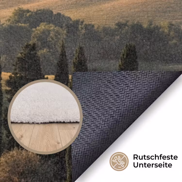 Toscaans - Landschap - Heuvels Vloerkleed Rechthoek klein -uniquesellingpoint_antislip_DE_DE