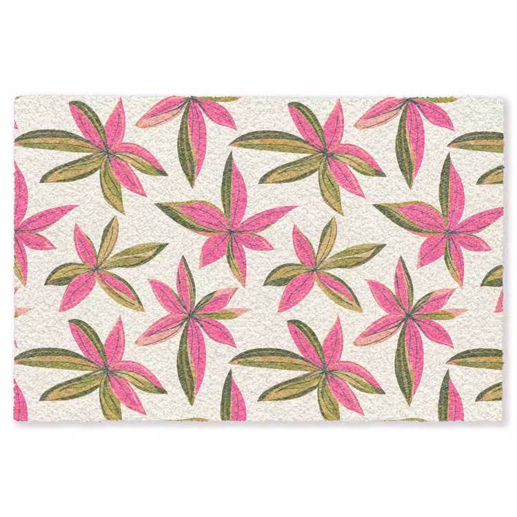 Tropisch - Bloem - Roze Vloerkleed Rechthoek klein 1091 -3d