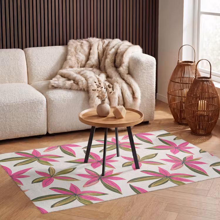 Tropisch - Bloem - Roze Vloerkleed Rechthoek klein 1091 -atmosphere_sfeer2_global