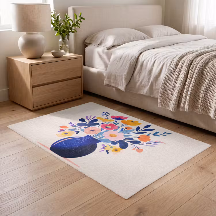 Vaas - Bloemen - Boeket Vloerkleed Rechthoek klein -atmosphere_sfeer3_global