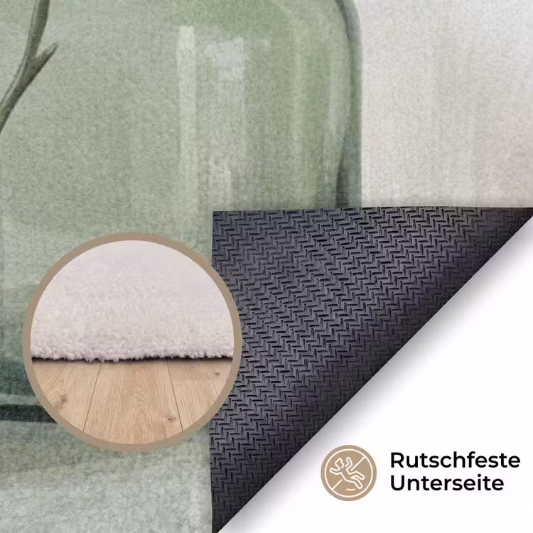 Vazen - Bladeren - Groen Vloerkleed Rechthoek klein -uniquesellingpoint_antislip_DE_DE