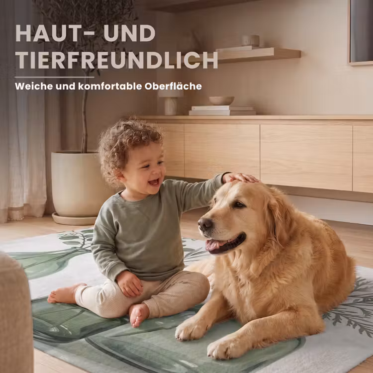 Vazen - Bladeren - Groen Vloerkleed Rechthoek klein -uniquesellingpoint_USP_zachtDE_DE