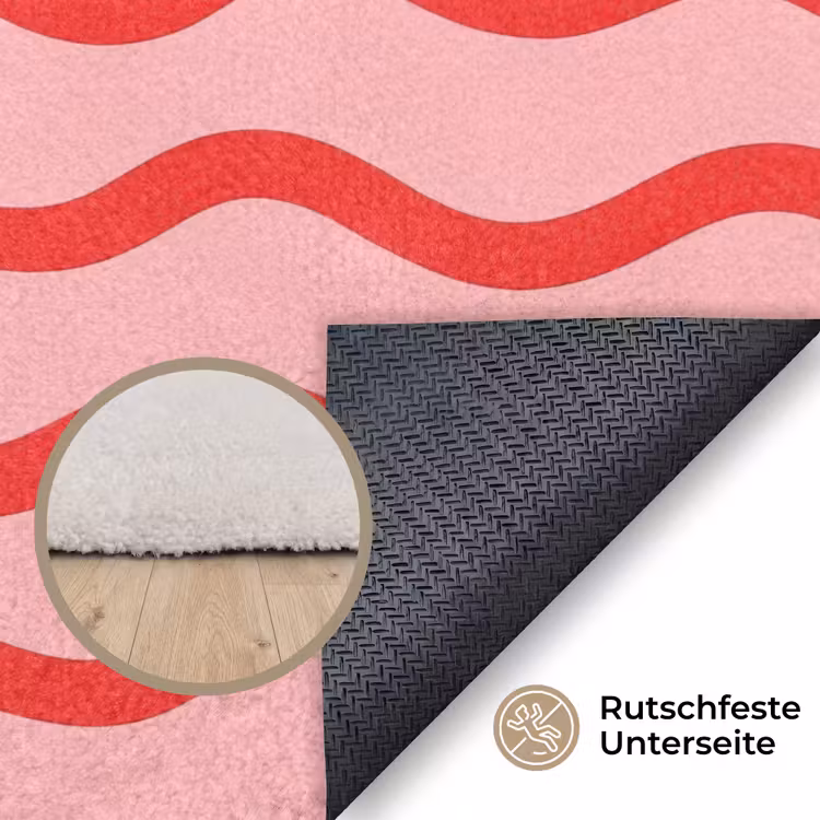 Speels - Patroon - Rood Vloerkleed Rechthoek klein 1091 -uniquesellingpoint_antislip_DE_DE