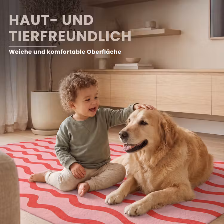 Speels - Patroon - Rood Vloerkleed Rechthoek klein 1091 -uniquesellingpoint_zacht_DE