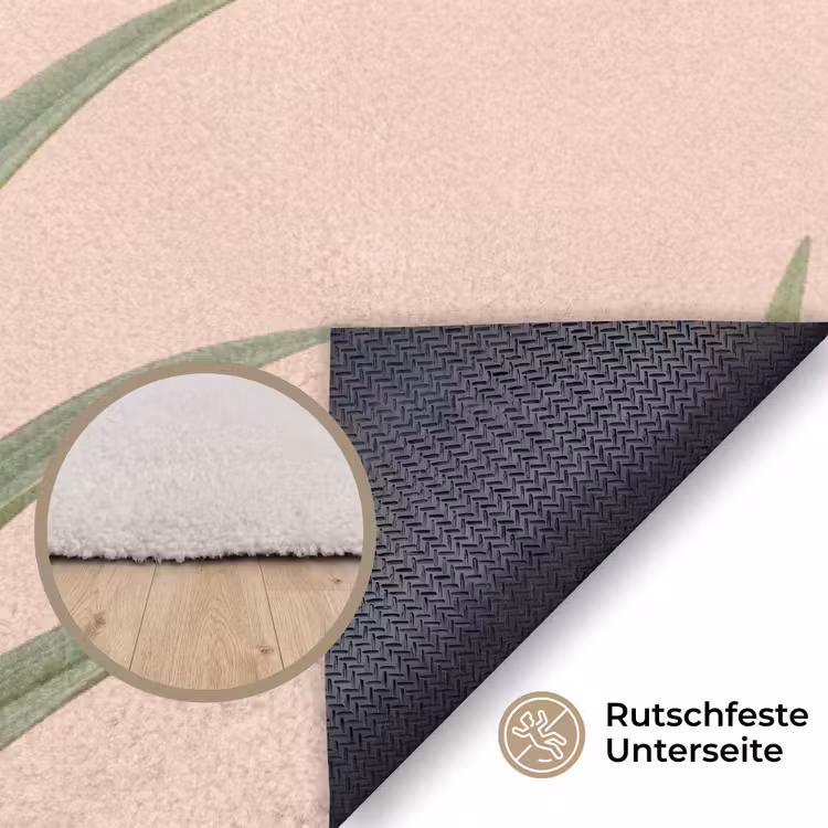 Vogel - Bloem - Natuur - Roze Vloerkleed Rechthoek klein -uniquesellingpoint_antislip_DE_DE