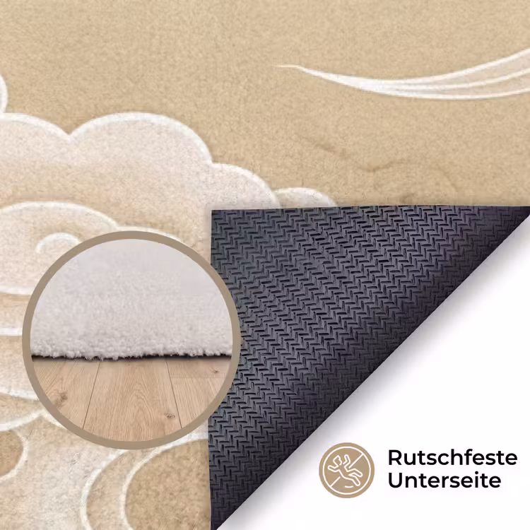 Vogels - Vliegen - Beige Vloerkleed Rechthoek klein -uniquesellingpoint_antislip_DE_DE