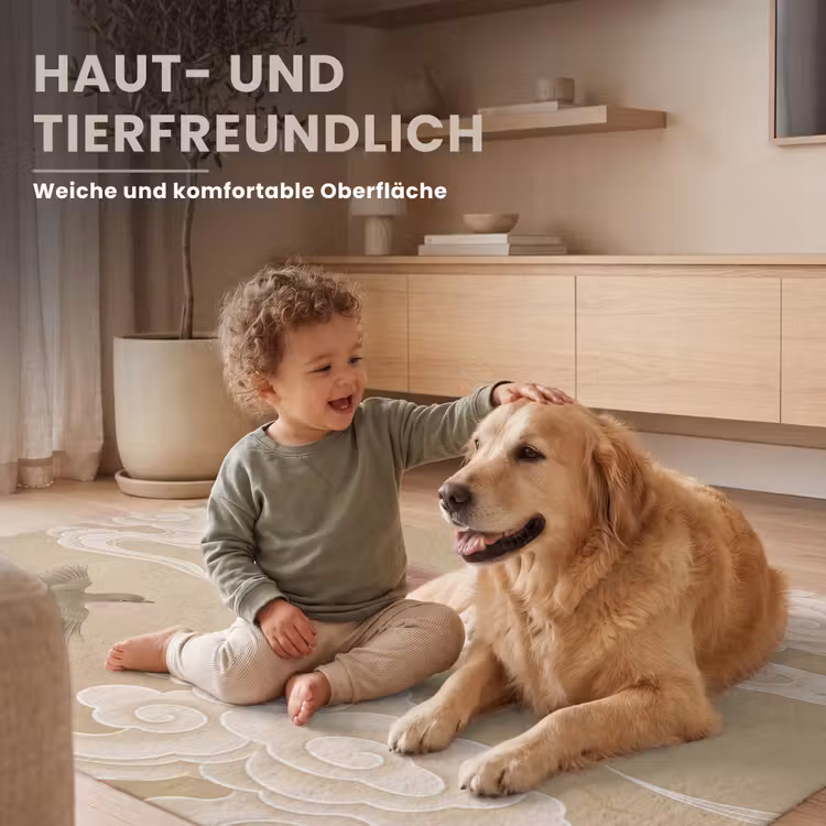 Vogels - Vliegen - Beige Vloerkleed Rechthoek klein -uniquesellingpoint_USP_zachtDE_DE