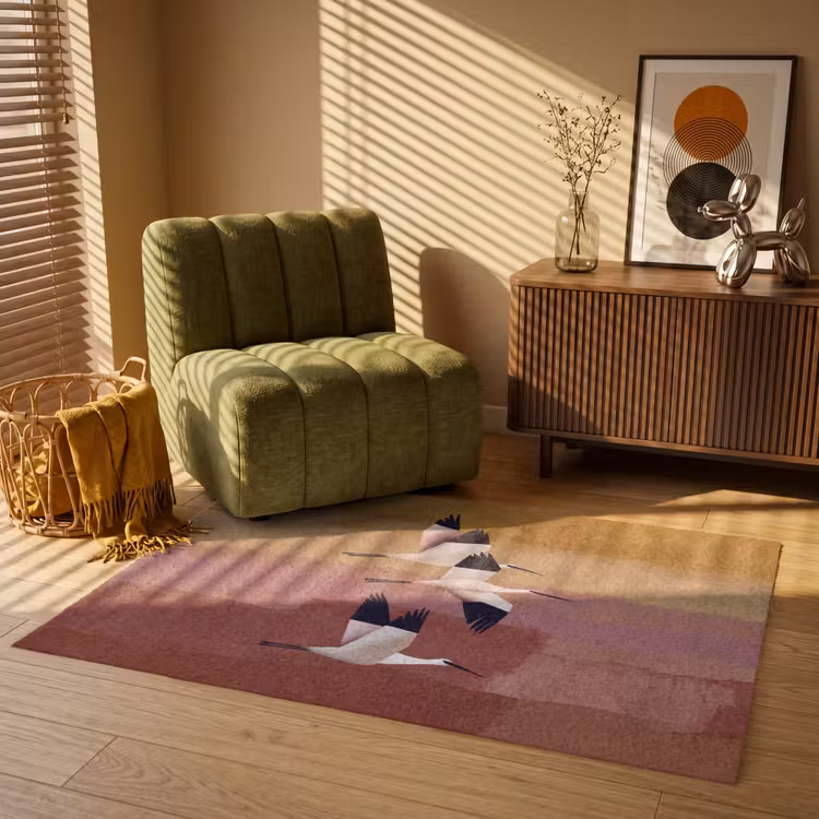 Vogels - Snavel - Abstract Vloerkleed Rechthoek klein -atmosphere_sfeer1_global