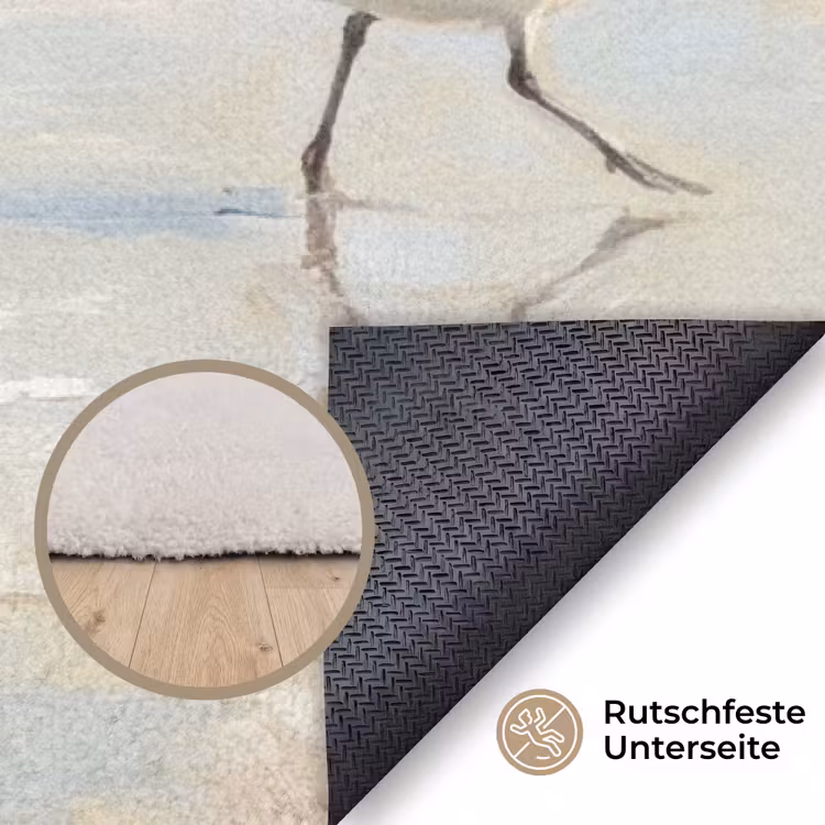 Vogels - Strand - Zee Vloerkleed Rechthoek klein -uniquesellingpoint_antislip_DE_DE