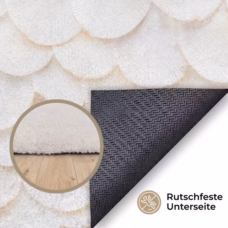 Schubben - Wit - Elegant Vloerkleed Rechthoek klein 1091 -uniquesellingpoint_antislip_DE_DE