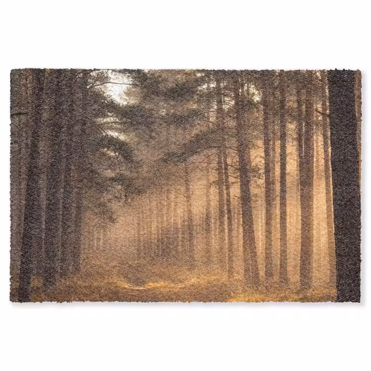Bos - Mist - Zonlicht Vloerkleed Rechthoek klein -3d