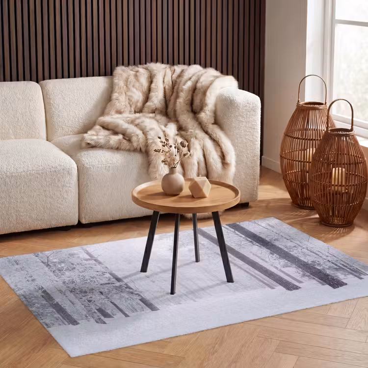 Bos - Sneeuw - Pad - Winter - Stilte Vloerkleed Rechthoek klein -atmosphere_sfeer2_global