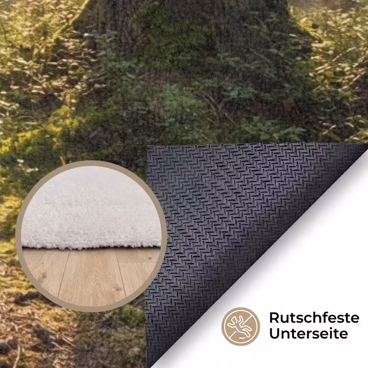 Bos - Zonlicht - Gras Vloerkleed Rechthoek klein -uniquesellingpoint_antislip_DE_DE