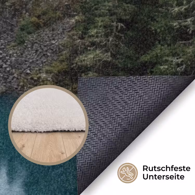 Waterval - Bomen - Bergen Vloerkleed Rechthoek klein -uniquesellingpoint_antislip_DE_DE