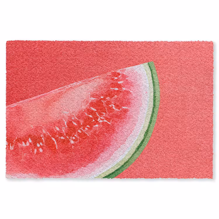 Watermeloen - Rood - Zomers Vloerkleed Rechthoek klein -3d