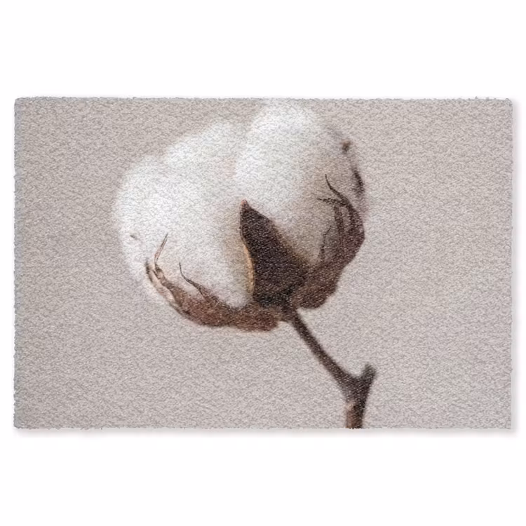 Katoenbol - Minimalistisch - Wit Vloerkleed Rechthoek klein -3d