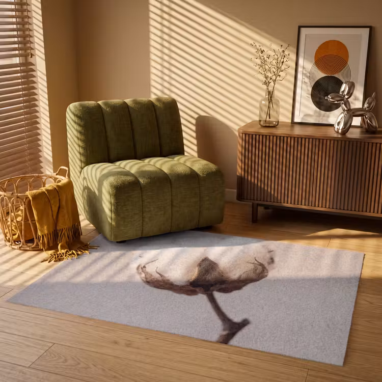 Katoenbol - Minimalistisch - Wit Vloerkleed Rechthoek klein -atmosphere_sfeer1_global