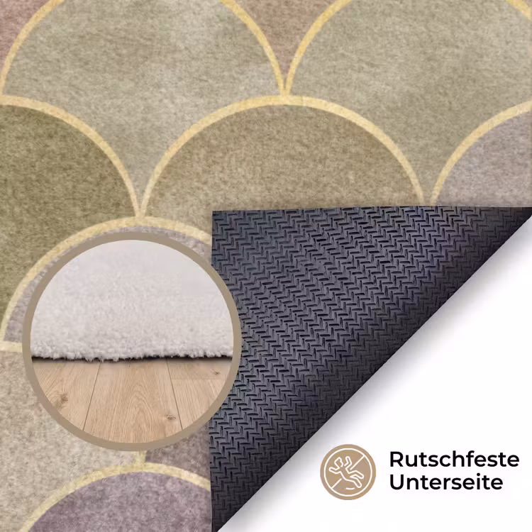 Zacht - Goud - Kleurrijk Vloerkleed Rechthoek klein 1091 -uniquesellingpoint_antislip_DE_DE
